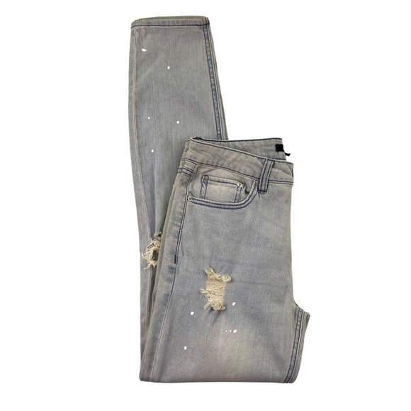 Jackson Womens Light Blue Distressed Stretch Denim Jeans Ripped Skinny Fit Size - Picture 6 of 10